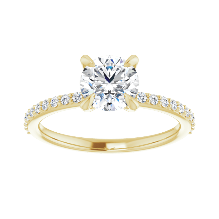 Pavé Solitaire Ring Gelbgold