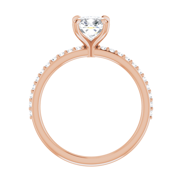 Cushion Pavé Solitaire Ring Roségold