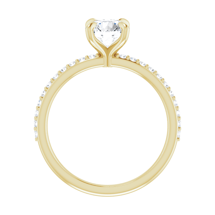 Pavé Solitaire Ring Gelbgold