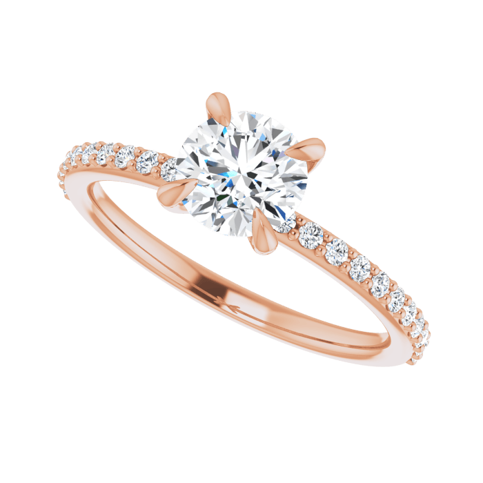 Pavé Solitaire Ring Roségold