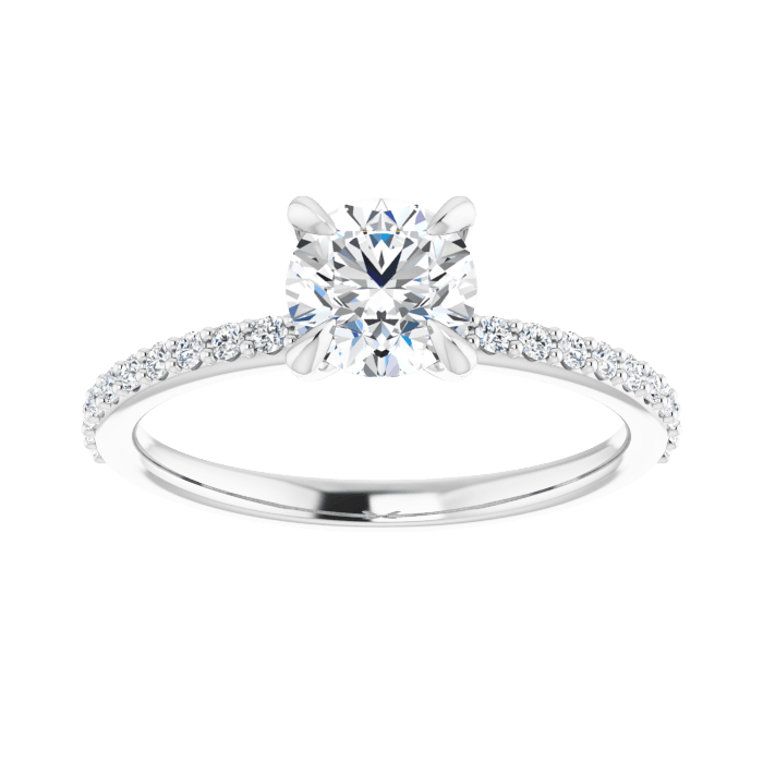 Pavé Solitaire Ring Weißgold