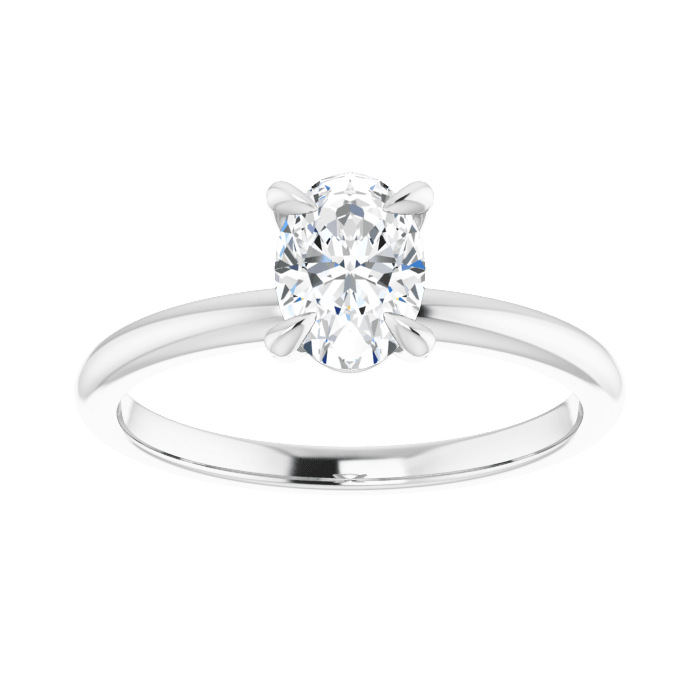 Oval Solitaire Ring White Gold