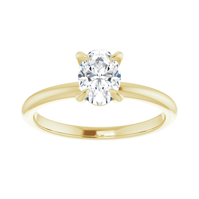 Oval Solitaire Ring Gelbgold