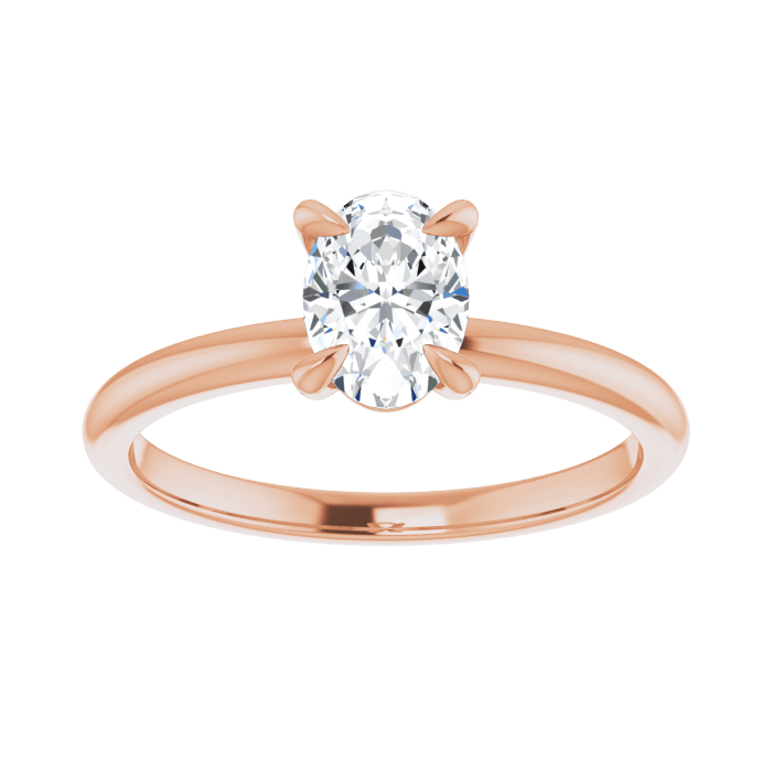 Oval solitaire ring rose gold