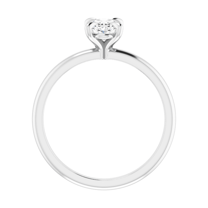 Oval Solitaire Ring White Gold