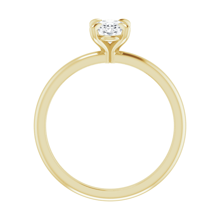 Oval Solitaire Ring Gelbgold