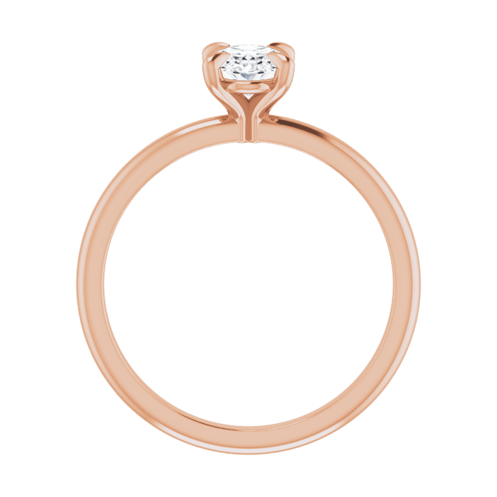 Oval solitaire ring rose gold