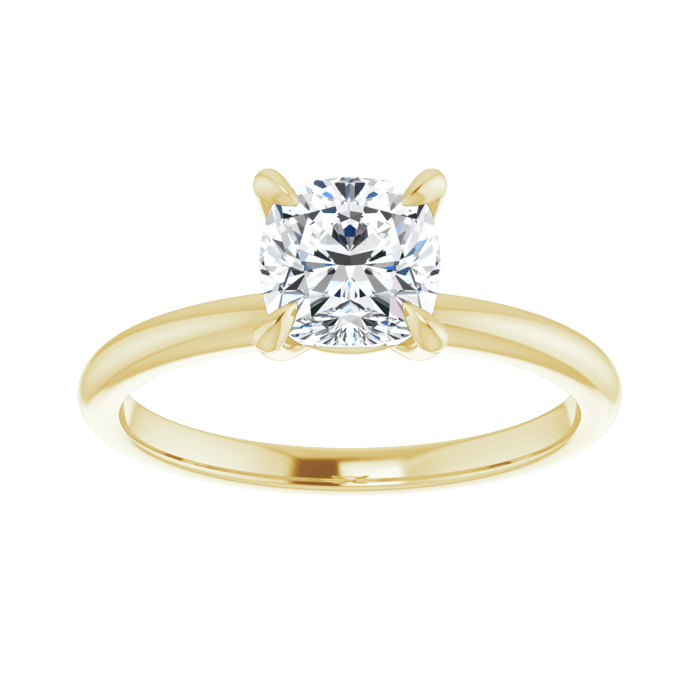 Cushion Solitaire Ring Gelbgold