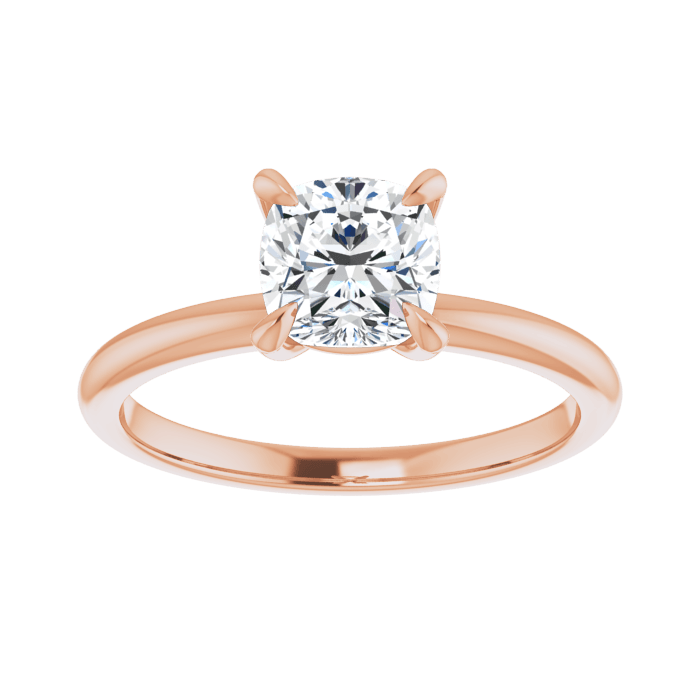 Cushion Solitaire Ring Roségold