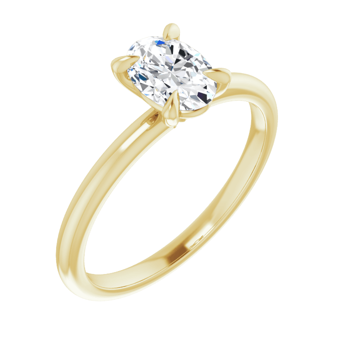 Oval Solitaire Ring Gelbgold