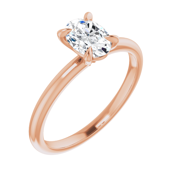 Oval solitaire ring rose gold