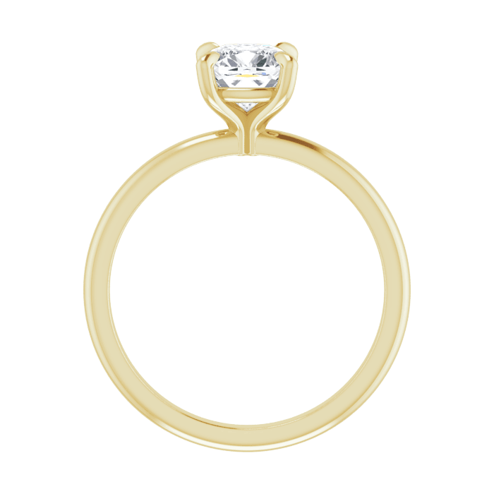 Cushion Solitaire Ring Gelbgold