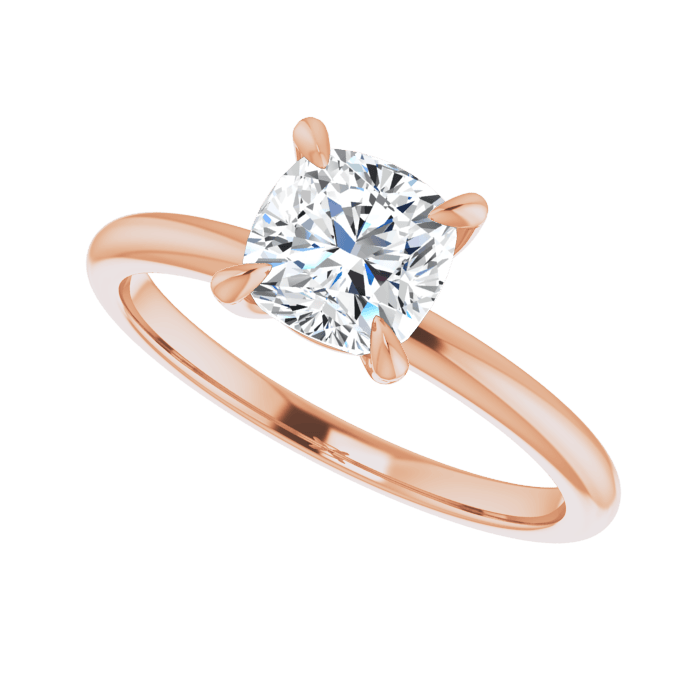 Cushion Solitaire Ring Roségold