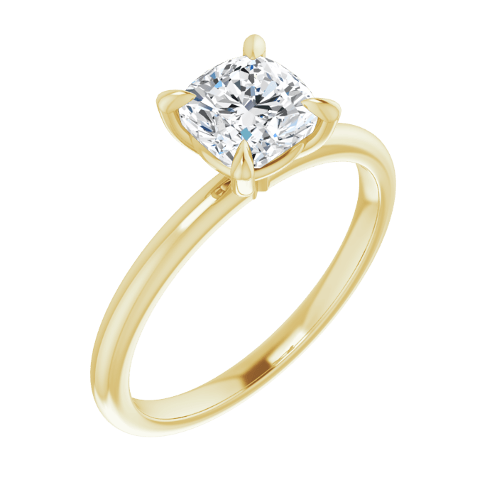 Cushion Solitaire Ring Gelbgold