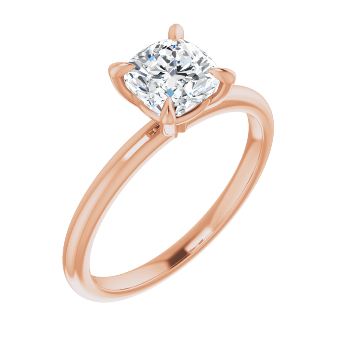 Cushion Solitaire Ring Roségold