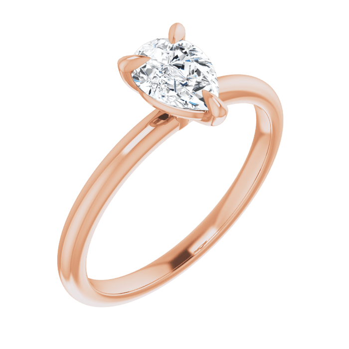 Pear solitaire ring rose gold