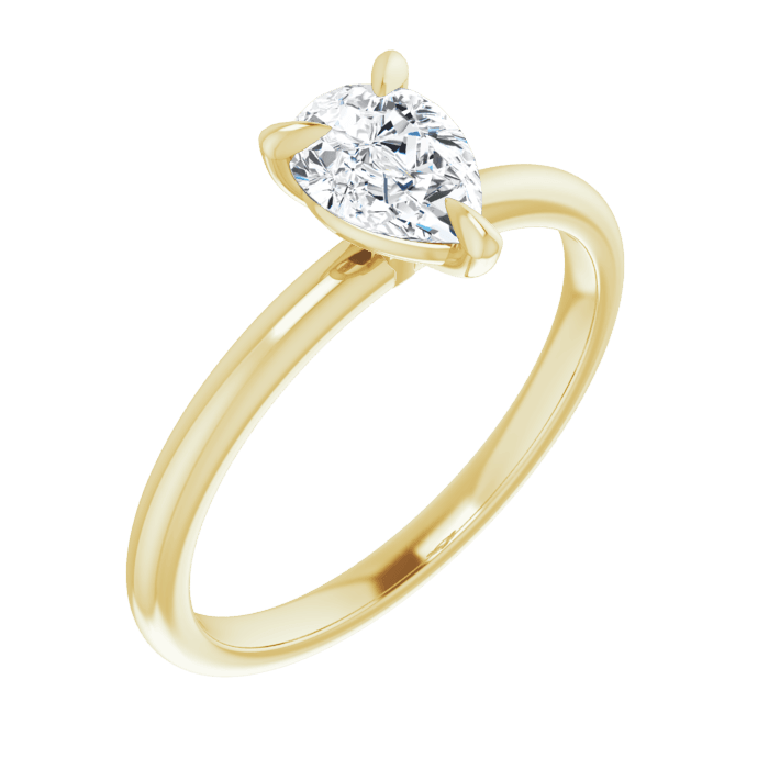 Pear Solitaire Ring Yellow Gold