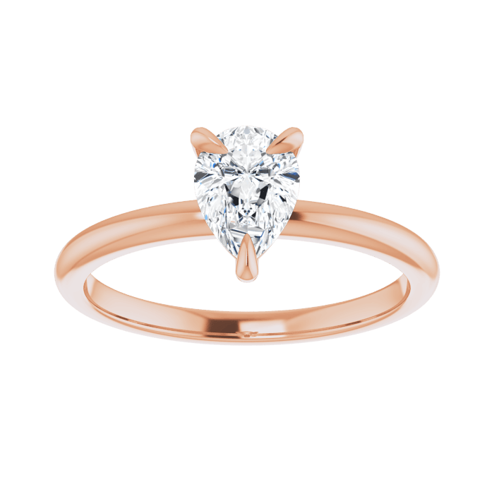 Pear solitaire ring rose gold