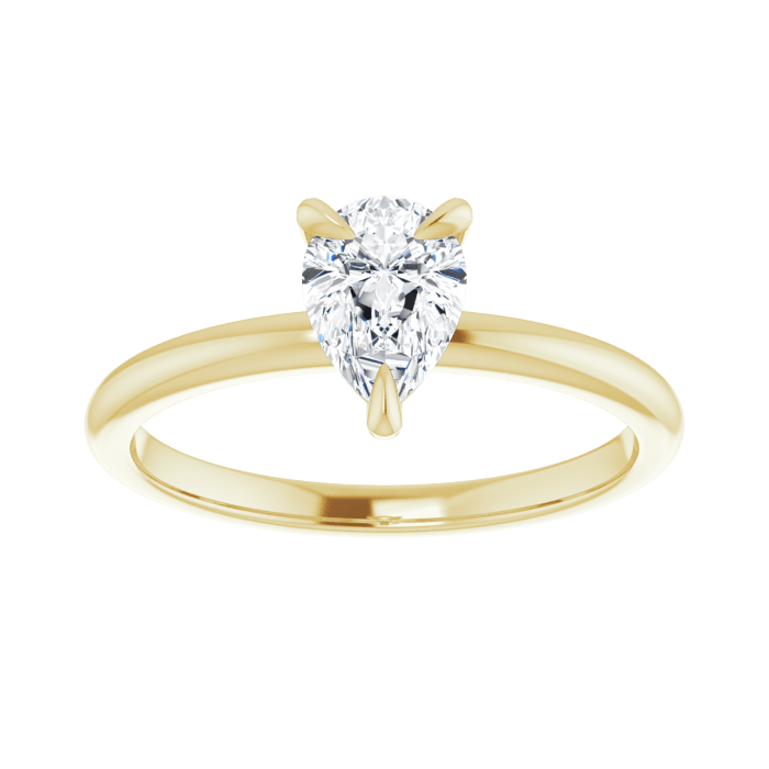 Tropfen Solitaire Ring Gelbgold