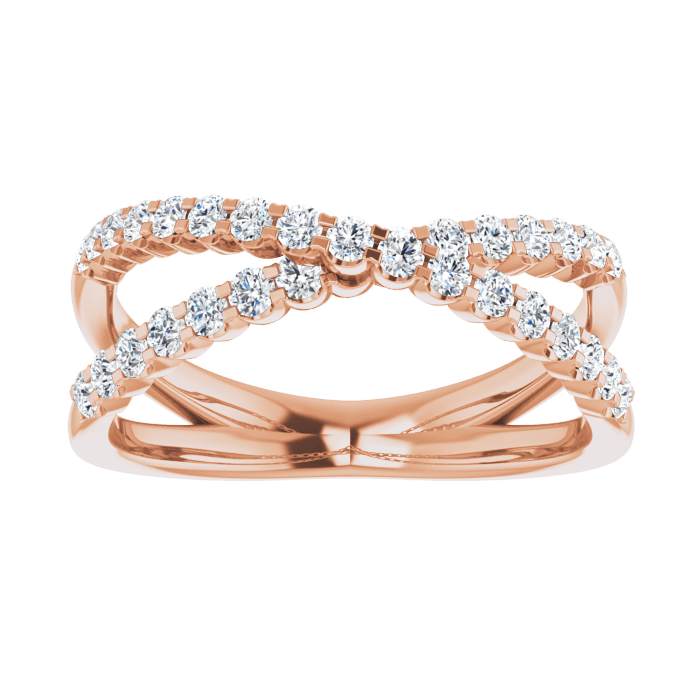 Criss-Cross Diamantring Roségold