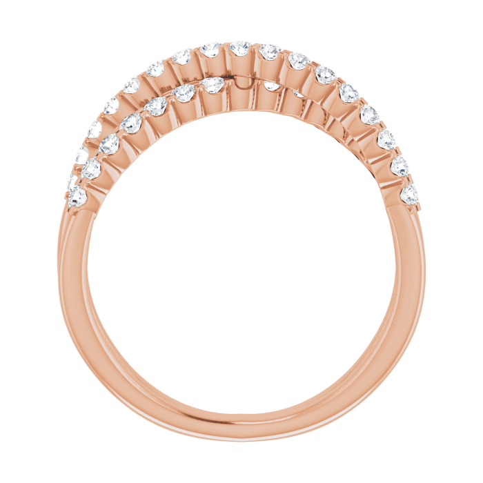 Criss-Cross Diamantring Roségold