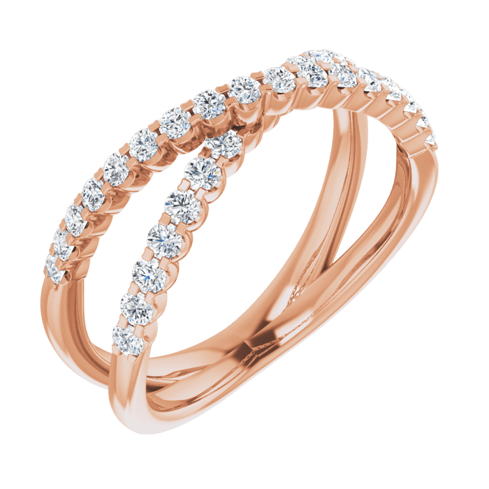 Criss-Cross Diamantring Roségold