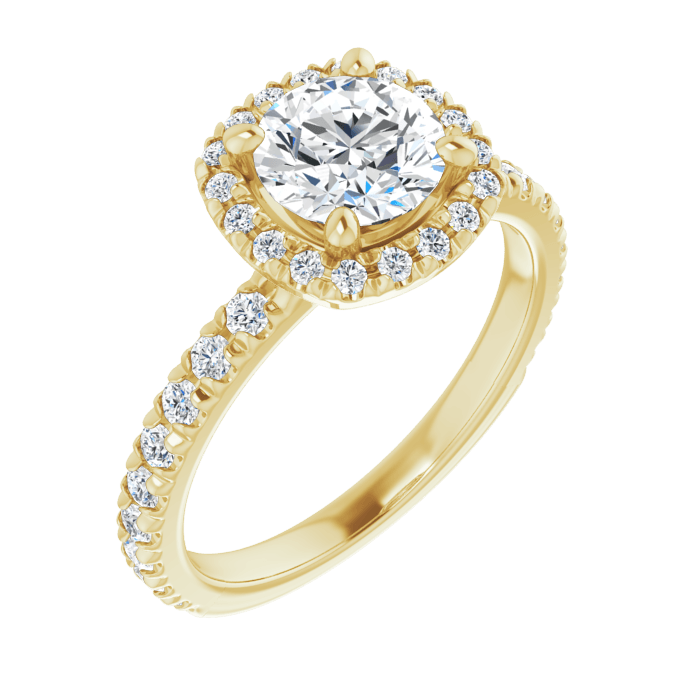 Halo Ring Gelbgold