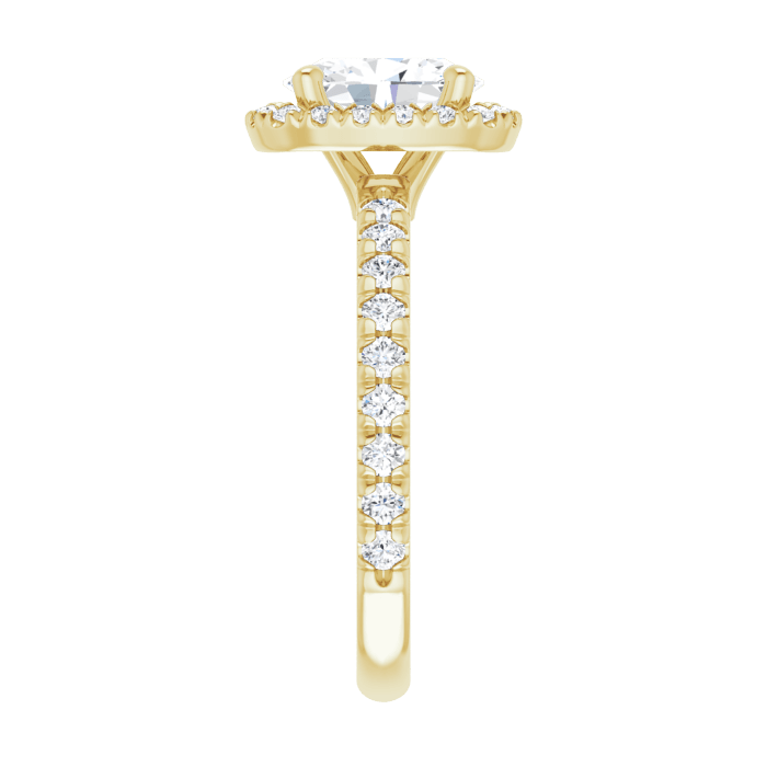 Halo Ring Oval Gelbgold