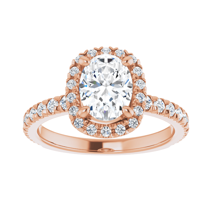 Halo Ring Oval Roségold