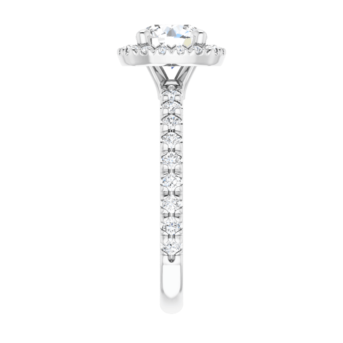 Halo ring white gold