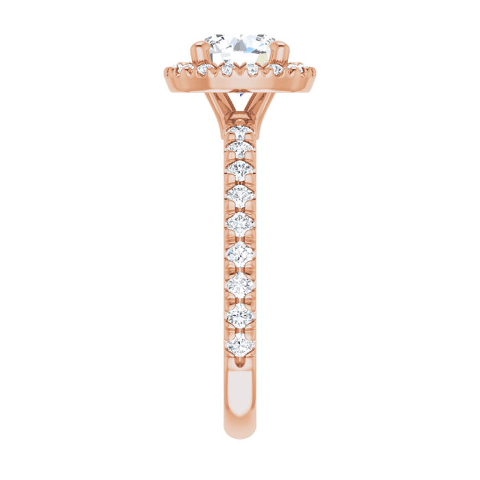 Halo ring rose gold