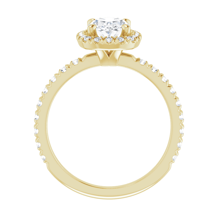 Halo Ring Oval Gelbgold