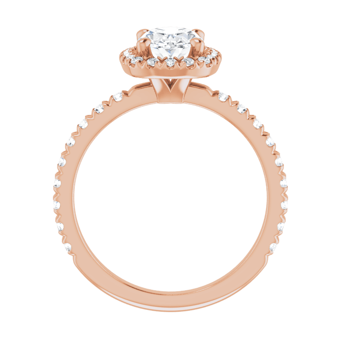 Halo Ring Oval Roségold