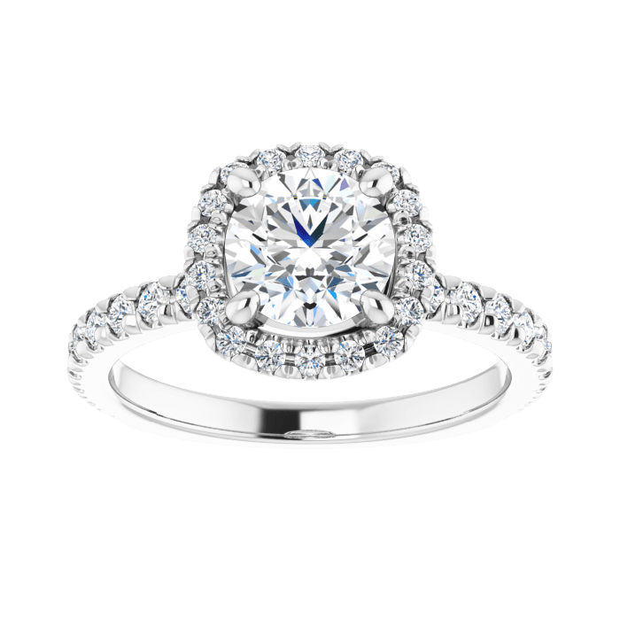 Halo ring white gold