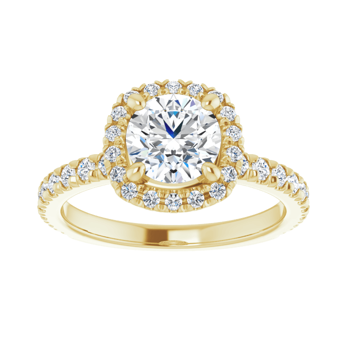 Halo Ring Gelbgold