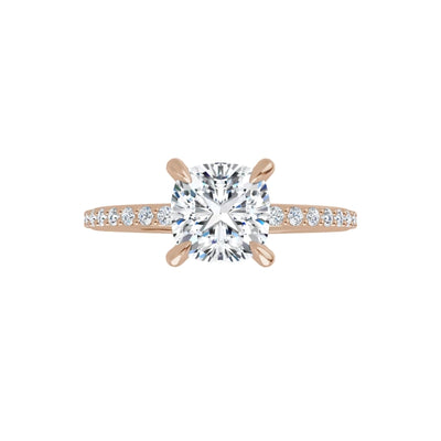 Cushion Pavé Solitaire Ring Roségold