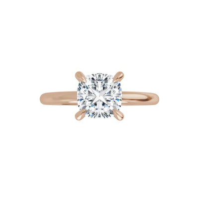 Cushion Solitaire Ring Roségold