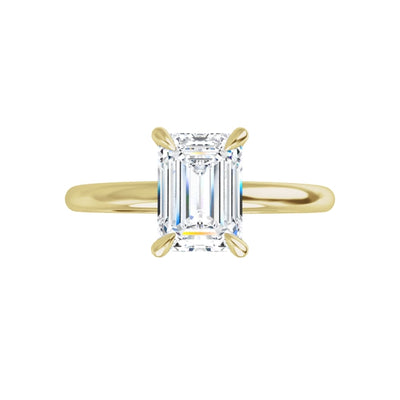 Emerald Solitaire Ring Gelbgold