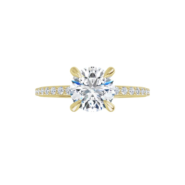 Pavé Solitaire Ring Gelbgold