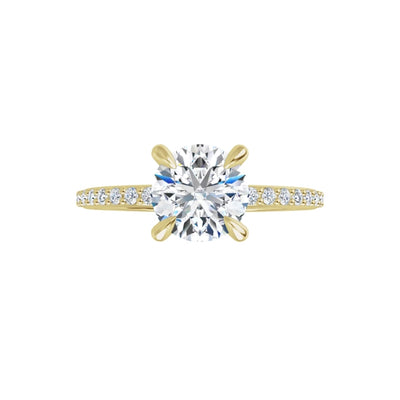 Pavé Solitaire Ring Gelbgold