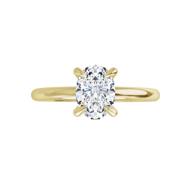 Oval Solitaire Ring Gelbgold