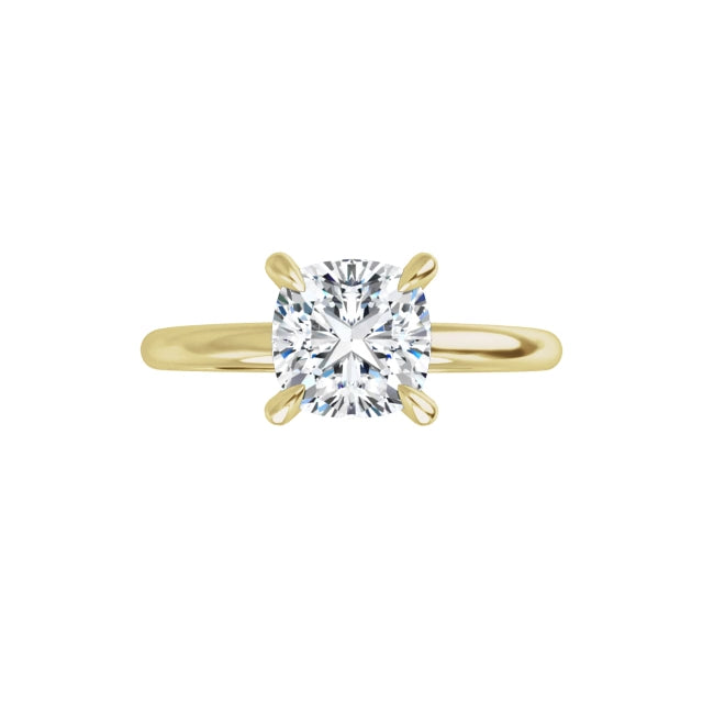 Cushion Solitaire Ring Gelbgold